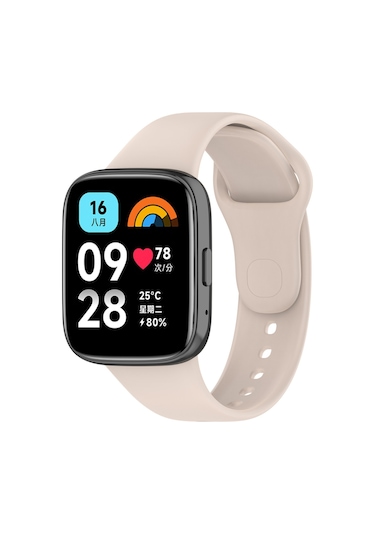 Xiaomi Redmi Watch 3 Active Uyumlu Klasik Uns Kordon Krem