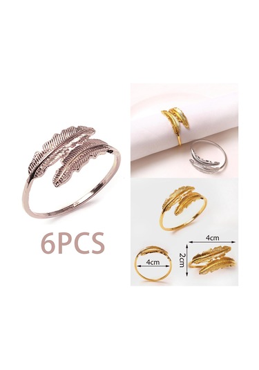 Homyl Tüy Peçete Tokası Demir Western Süsleme Için Gümüş Gümüş