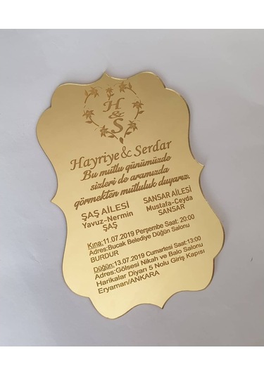 Hdrlazerdizayn Aynalı Pleksi Davetiye