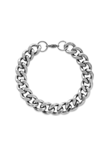 Silver Renk Gurmet Zincirli Modern Tasarım Erkek Çelik Bileklik Çelik