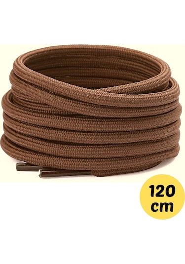 120 Cm Extra Sağlam Yuvarlak, Fitilli Bot Bağcığı,kahverengi