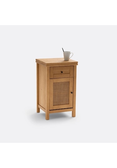 Altea Rattan Detaylı Masif Komodin Ahşap