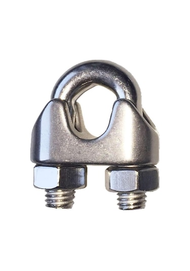 Paslanmaz Krom Klemens. Halat Klemensi. 8mm