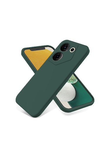 Forzacase Tecno Camon 20 Pro 5g Uyumlu Liquid Serisi İçi Kadife Lansman Silikon Kılıf Yeşil