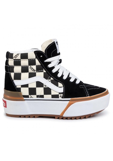Bot Kadın Vn0a4btwvlv1 Vans Ua Sk8-hi Stacked Checkerboard Multi/true White Çok Renkli