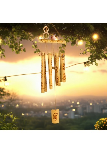 Garden With Ware Bambu Rüzgar Zili - 60 Cm