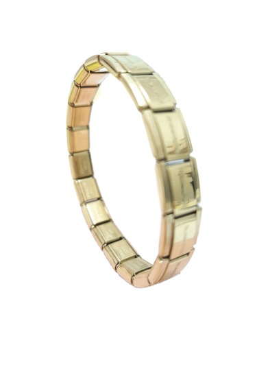 Çelik Bileklik İtalyan Charm Model Unisex Erkek Kadın 3 Mm 18 Cm Altın Sarısı Gold Gold