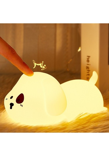 Cbtx Sevimli Köpek Dokunmatik Gece Lambası Yatak Odası Dekorasyon Led Işık Usb Şarj Başucu Musluk Lambası