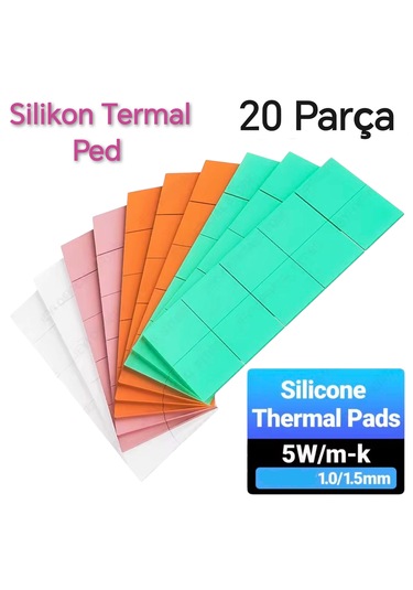 Global 20 Parça 2 Farklı Boyut Silikon Termal Ped Soğutucu