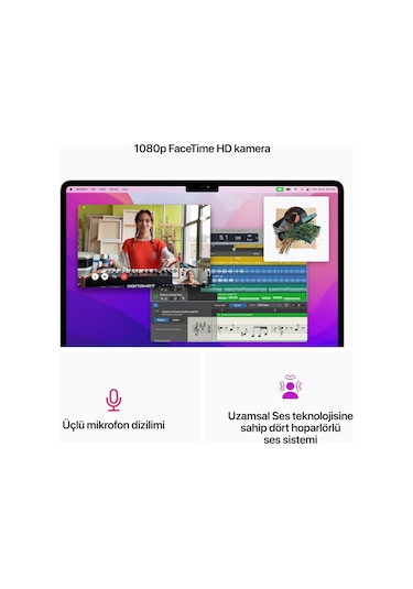 Apple MacBook Air MC7W4TU/A Apple M2 8C CPU 8C GPU 16 GB 256 GB SSD 13.6" MacOS Dizüstü Bilgisayar