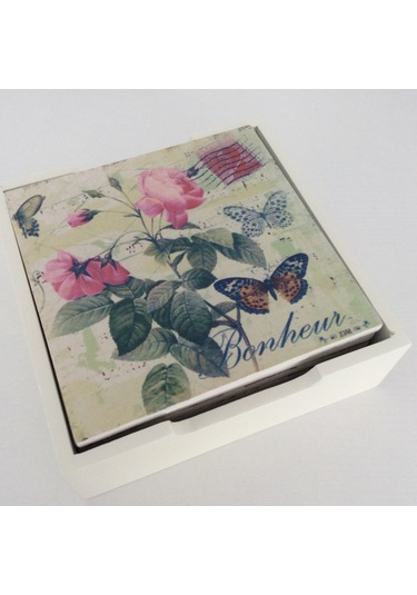 Kare 6'lı Bardak Altlığı Çok Renkli