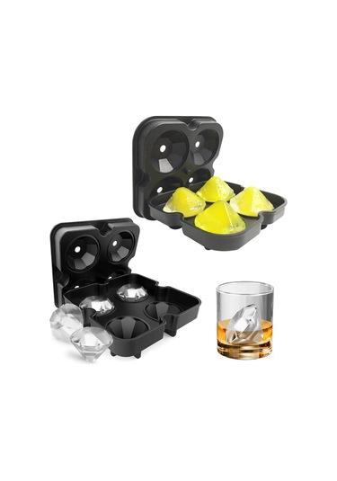 Tahtakale Toptancı Silikon Elmas Buz Kalıbı 4 Lü Çok Renkli