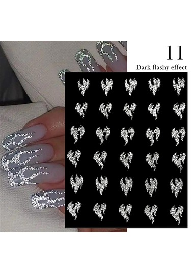 3d Reflektif Efekt Nail Art Sticker Model - 11 55881- 11