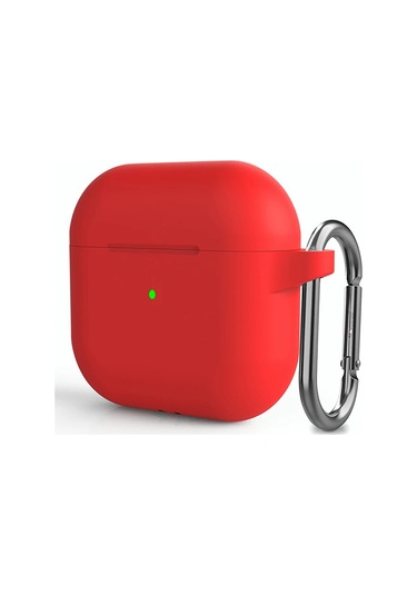 Novstrap Kulaklık Kılıfı Apple Airpods 4. Nesil İle Uyumlu Kılıf Toz Tıpalı Yumuşak Liquid Silikon Kırmızı