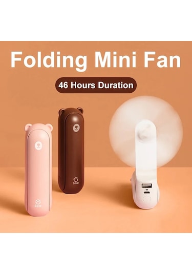Mini El Tipi Vantilatör, Taşınabilir Sessiz Küçük Vantilatör 4500mah Kahverengi F8x, Çin