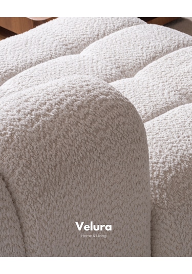 Puffy Premium Uzanmalı Köşe Koltuk Takımı & Oturma Grubu - Krem Krem Köşe