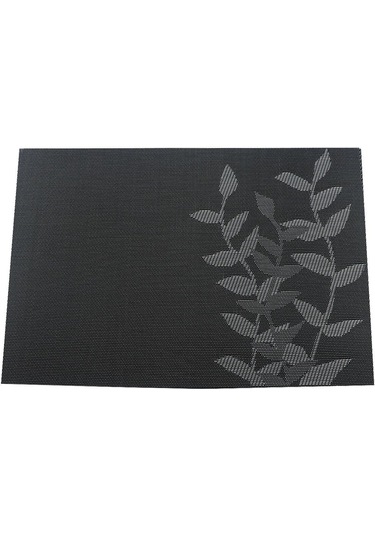 Siyah 6 Adet Pvc Masa Paspasları Kaymaz Su Geçirmez Placemats Yaprak Çiçek Ağacı Masa Dekoratif Paspaslar Mutfak Aksesuarları Siyah