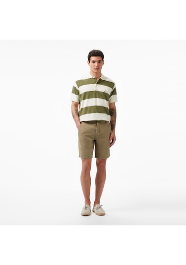 Nautica Erkek Yeşil Slim Fit Keten Şort 026 B35214t Yeşil