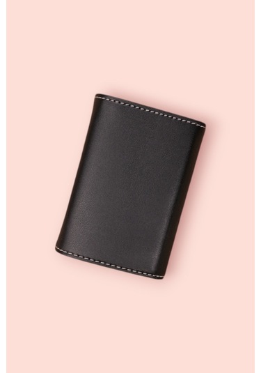 Modica Paris - Vegan Deri Akordiyon Kartlık Cüzdan Şıklık Ve Fonksiyonun Buluştuğu Kusursuz Tasarım Siyah