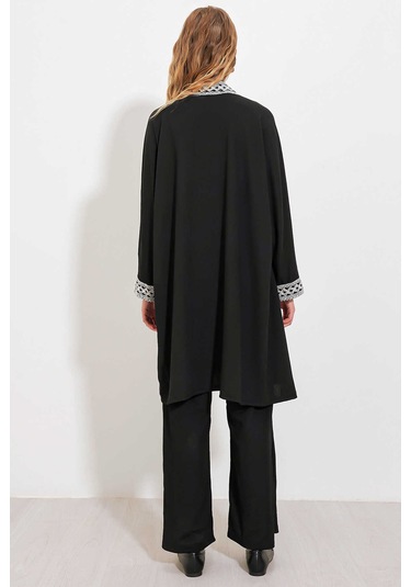 Gabria Uzun Kimono Takım Siyah