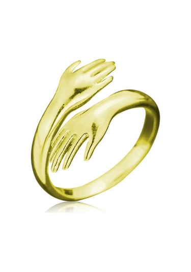 Casera's Gümüş Gold Sarılan Eller Yüzük Csr2183225 Gümüş