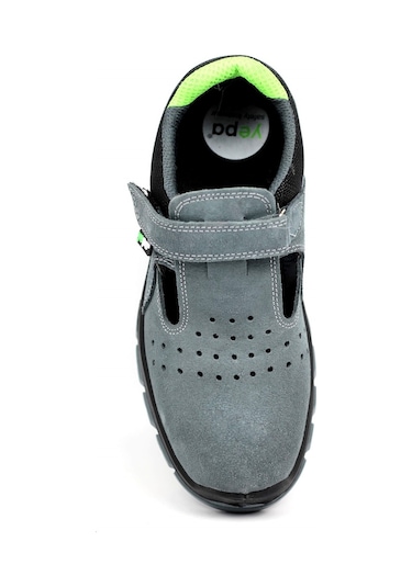 Yepa Yazlık Çelik Burun İş Sandaleti Gri Süet M1020