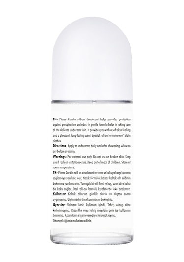 Pierre Cardin Roll-on Kadın Deodorant Ter Kokusu Önleyici Leke Bırakmayan 48 Saat Anti-perspirant Koruma Whitening Beyazlatıcı 50 Ml