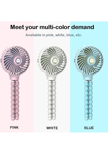 Cbtx Ahtapot Deforme Karikatür Katlanır Usb Şarj Edilebilir Mini El Fanı Pembe