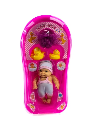 Oyuncak Bebek Küvetli Aksesuarlı Et Bebek Set