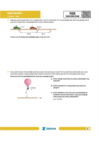 Zeduva Yayınları Fizikfinito 10. Sınıf Maarif Modeli Fizik Notları