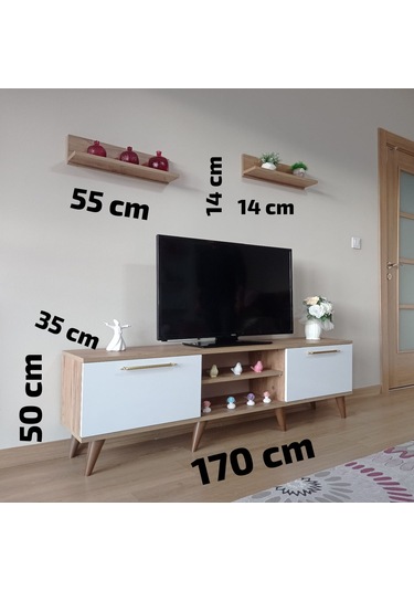 Mobilya Sepeti Ms 25 Tv Ünitesi Dolabı , Raflı , Ceviz, Beya