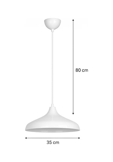 Nil Beyaz Renk Özel Tasarım Modern Dekoratif Cafe Sarkıt Cafe - Mutfak Tekli Avize Beyaz