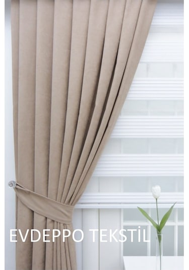 Taç Soft Sütlü Kahve Fon Perde Sütlü Kahverengi