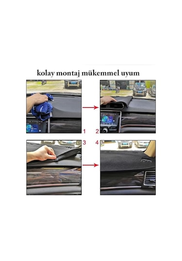 Opel Combo C 2001-2011 Torpido Koruma Kılıfı Gri Kenar