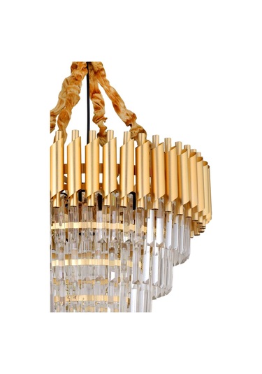 Palmira 55'lik Kristal Taşlı Lüks Avize - Sarı-yaldız Sarı Yaldız