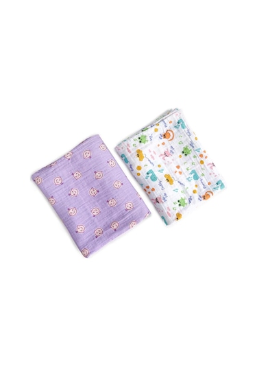 Milk&moo Müslin Örtü 2'li Set Milk&moo Friends Çok Renkli