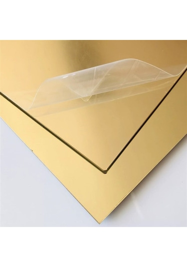 Dekoratif Ayna Pleksi 1mm Yapışkanlı 20x20cm 2 Adet Altın