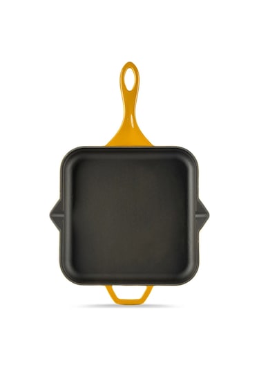 Hosse 28x28 Cm Kare Çift Kulplu Döküm Kızartma Tava Sarı Hs K Ktv 2828 Sarı