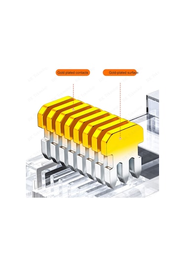 RJ45 CAT6 Jack Konnektör Altın Kaplama Ethernet Uç 8P8C 100'lü Pa