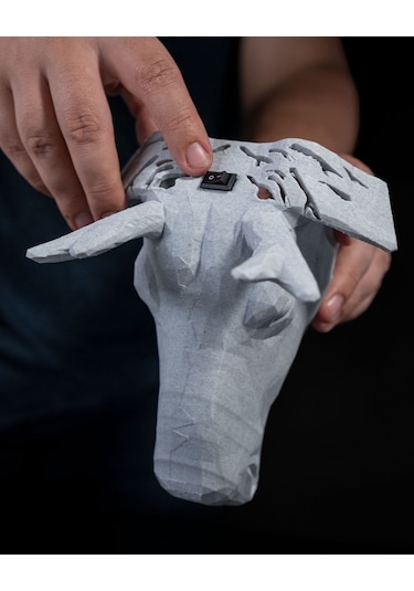 Dekoratif Geyik Gece Lambası Beyaz