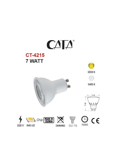 Cata Ct-4215 10 Adet Led Çanak Ampul (7W)