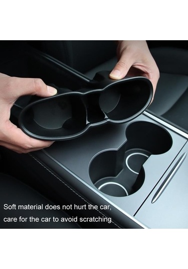 Moly Tesla Model 3/y Merkezi Kontrol Paneli Su Bardağı Tutucu, Pvc, Siyah, Kullanışlı, Ağır Dayanıklı