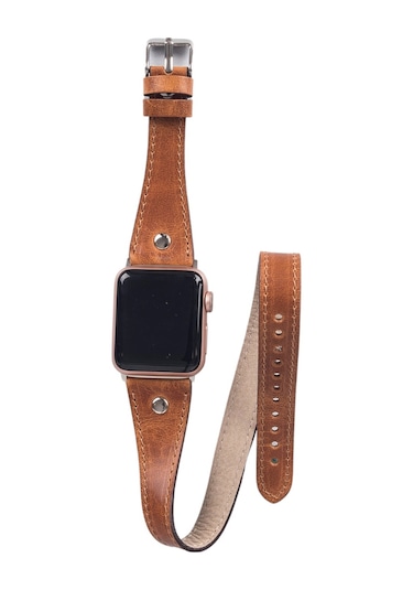 Apple Uyumlu, Watch Deri Kordon 42-44-45mm Slim Dt St V18