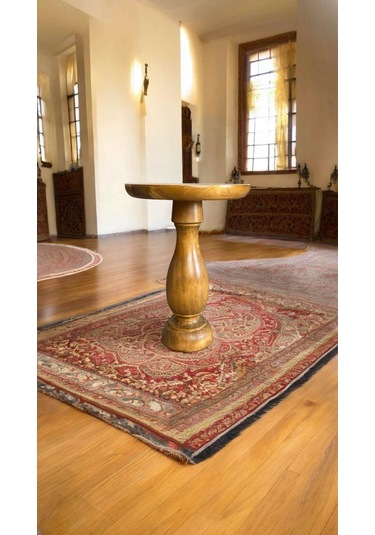 Masif Ahşap Tekli Yan Sehpa Mantar Sehpa Modeli