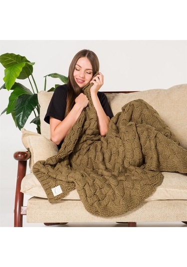 Serenita Saç Örgü Triko Tv Battaniyesi Throw Koltuk Şalı (538861587)-110X160
