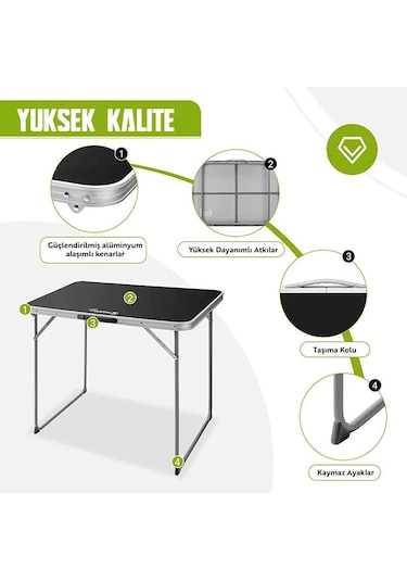 Madfox Zenith Katlanır Kamp Masası Siyah