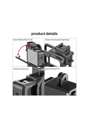 Ulanzi G9-4 Gopro Hero 9 Vlog Case Plastik Çerçeve