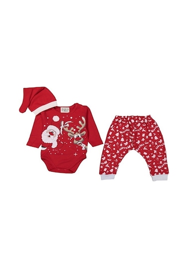 Internettenalsat Dream Noel Baskılı Kız Bebek Takım Kostüm