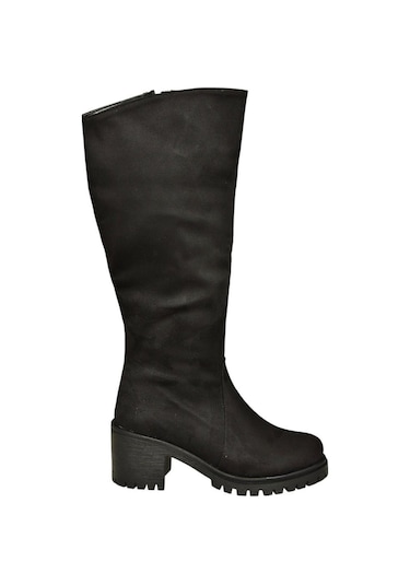Fox Shoes V726800202 Siyah Süet Kalın Topuklu Klasik Kadın Çizme Siyah-Süet Fox Shoes V726800202 Siyah Süet Kalın Topuklu Klasik Kadın Çizme Siyah-Süet