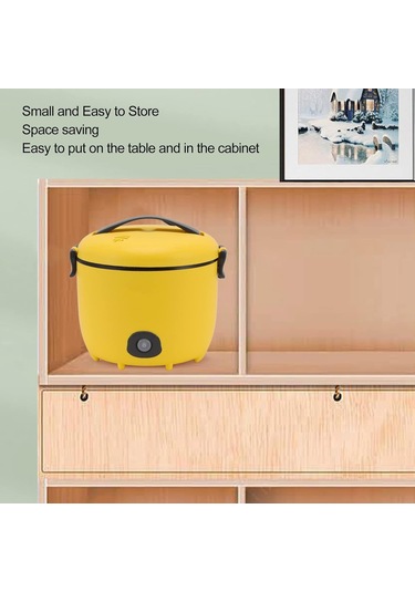 3 Su Bardağı Küçük Pirinç Ocak, 23 Kişi İçin 2l Mini Pirinç Ocak, Ev Yurt İçin Küçük Elektrikli Tahıl Ocak, Sarı Abd